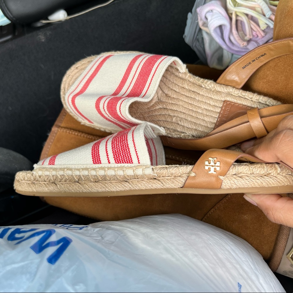 Tory Burch sandals red &white